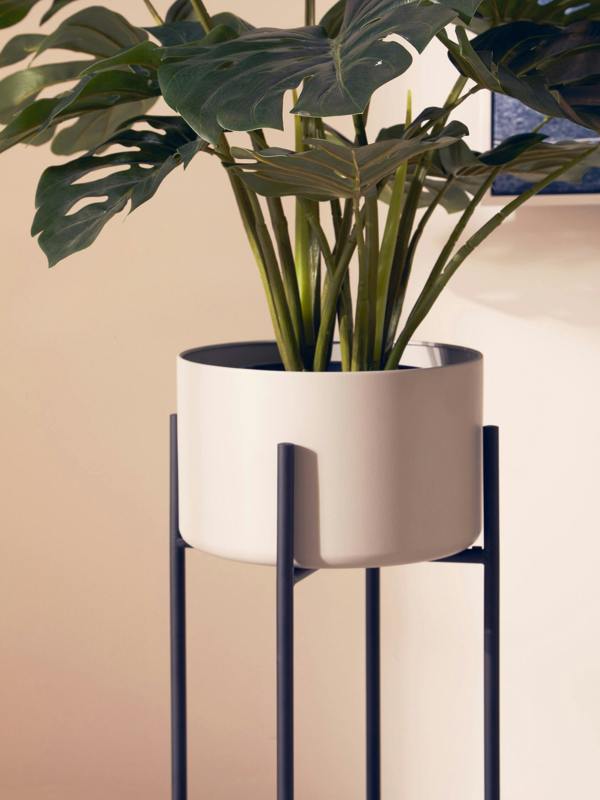 Trosa Large Grey And Black Floor Standing Planter