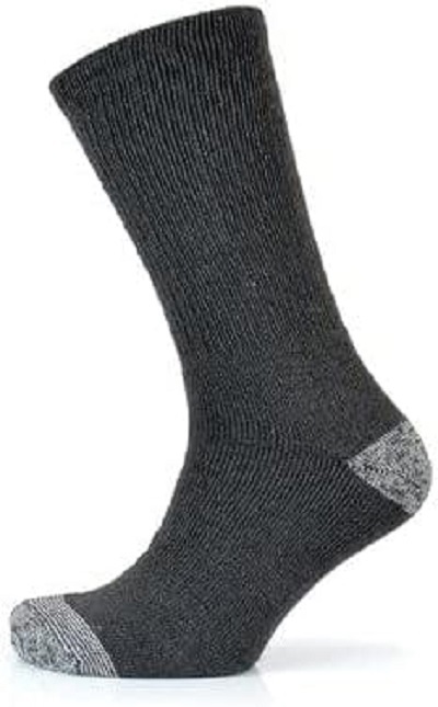 KAV Men Six Pairs Big Foot Crew Socks - Cushion Comfort Breathable Heel and Toe Protection - Extra Thick Mens Sock for Boot, Mechanic, Builder, Worker