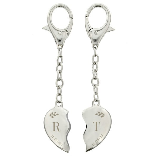 Personalised Memento Company Personalised Two Hearts Keyring
