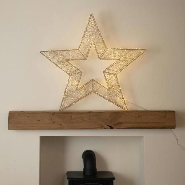 Samuel Alexander 90cm Light up Gold Twist Christmas Star 540 Warm White LEDs