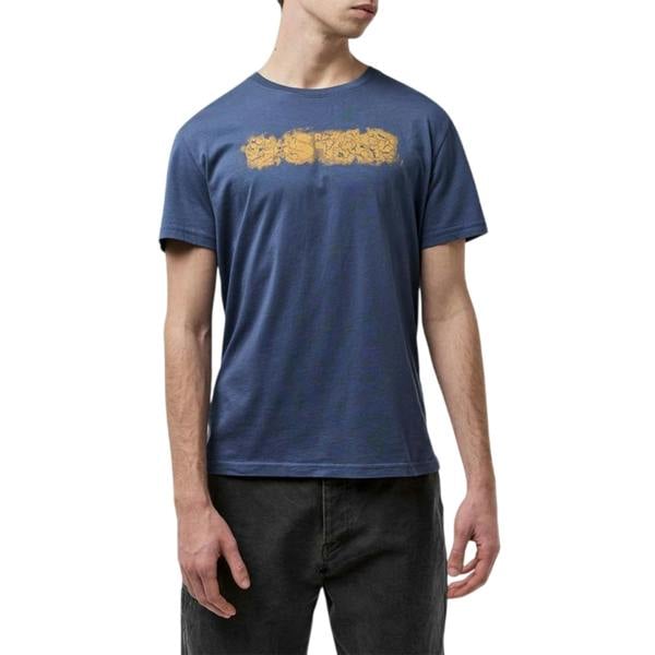 G-Star Mens Distressed Logo T-Shirt - Indigo Blue - 