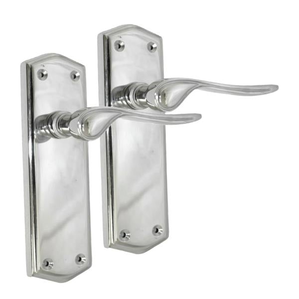 EDH Door Hardware Stellar Lever Latch Door Handles 167mm – Polished Chrome – 1 Pair