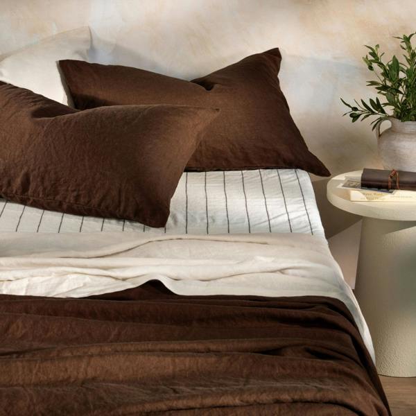 Soak&Sleep Chocolate French Linen Bed Set