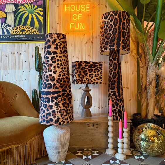 Love Frankie Handmade Velvet Portable lamps in Leopardess