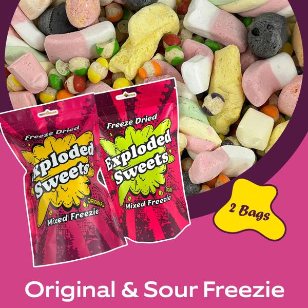 Exploded Sweets Freezie Bag - Original & Sour Combo | Exploded Sweets | Freeze Dried Sweets UK