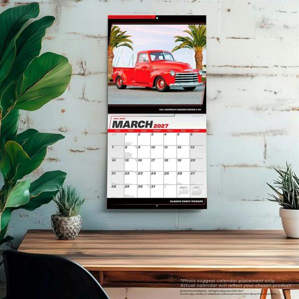 Classic Chevy Pickups Calendar 2027, Wall Calendars, Month To View, Transport, Gift