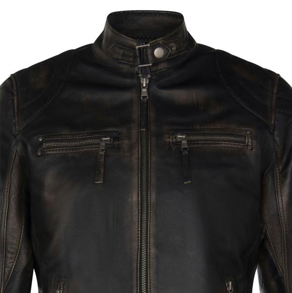 Infinity Leather Mens Moto Leather Biker Jacket-Taiwan