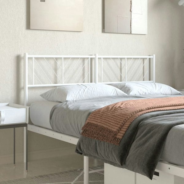 Berkfield Metal Headboard White 142x90 cm