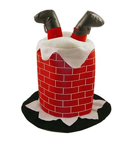 Adult Red Santa Stuck in Chimney Novelty Christmas Hat for Festive Parties and Dress Up image 7