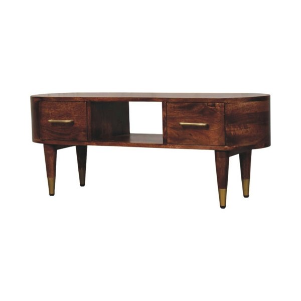 Artisan Furniture Solid Wood Two-Drawer Open-Slot Media Unit