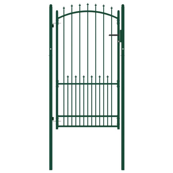 Berkfield Fence Gate with Spikes Steel 100x175 cm Green