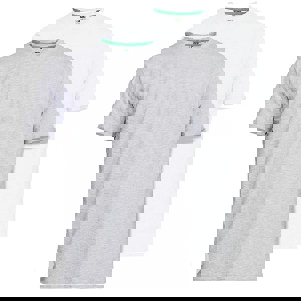 Duke Mens D555 Fenton Kingsize T-Shirt (Pack Of 2) - Grey/White - 