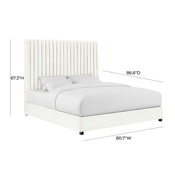 Furniture Edit Arabelle White Velvet Bed in Super King Size