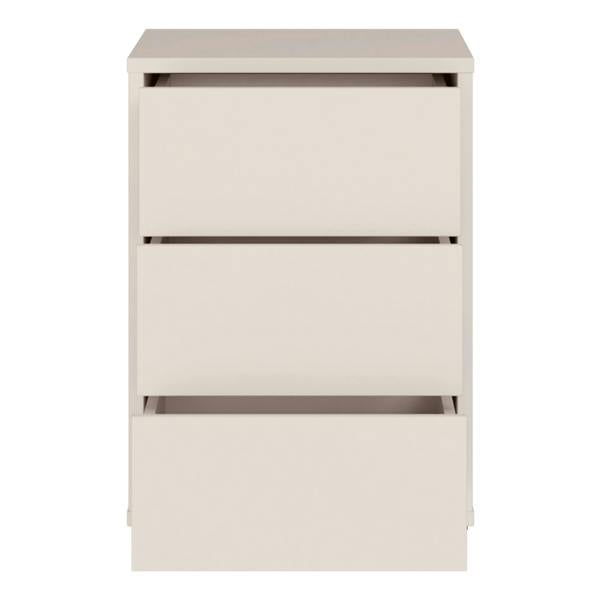 Furniture To Go Alice Springs Bedside Cabinet with 3 Drawers Push-to-Open in Sand