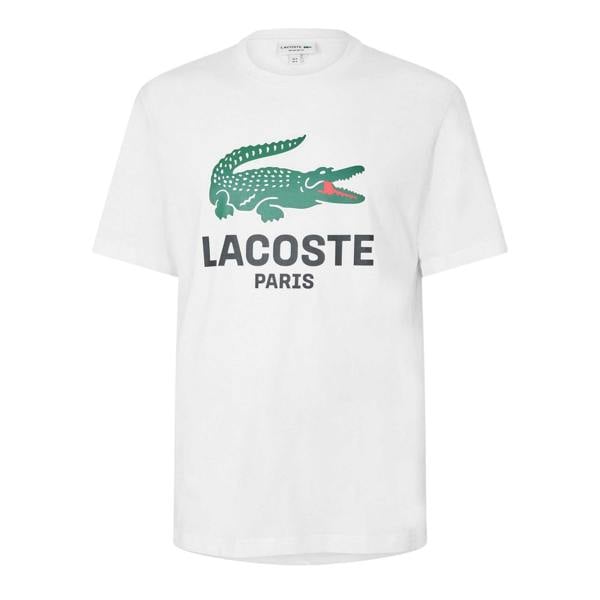 Lacoste Mens Paris Logo T-Shirt - White - 