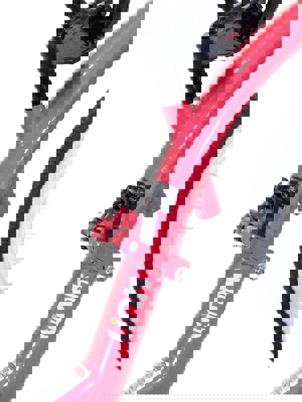 Close-up of Pink tag-along bike