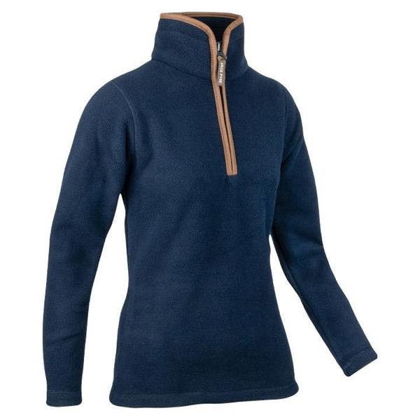 Navy fleece pullover with brown trim from Jack Pyke