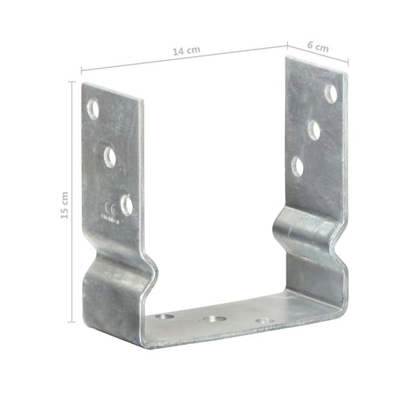 Berkfield Fence Anchors 6 pcs Silver 14x6x15 cm Galvanised Steel
