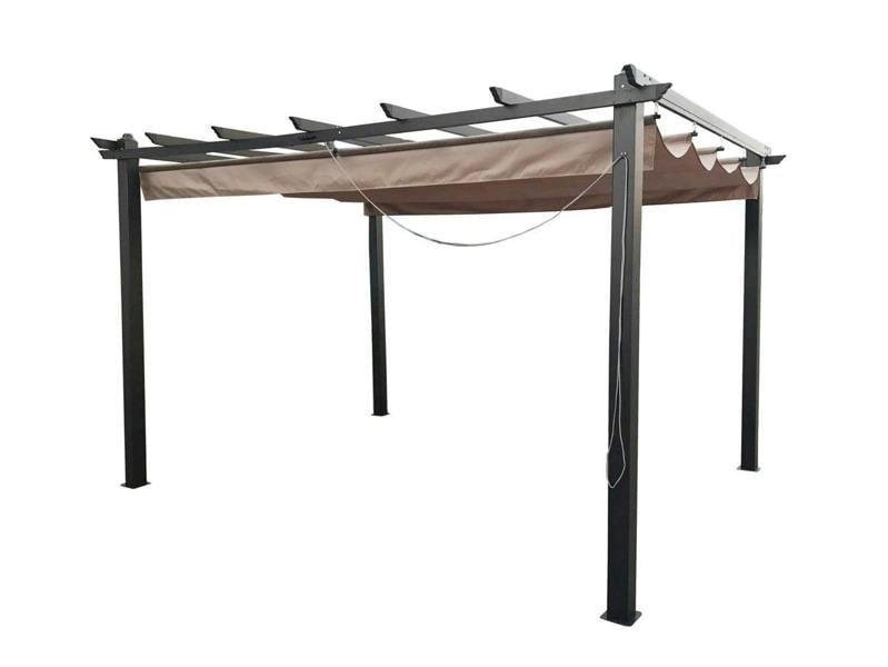 Glendale Seville Garden Gazebo with Retractable Canopy | Grey & Mocha | 3m x 3m & 4m x 3m The Garden Furniture Shop