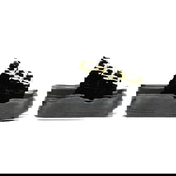 Desert Fleur Gypsum Tennesee Suede Women's Black Sandals