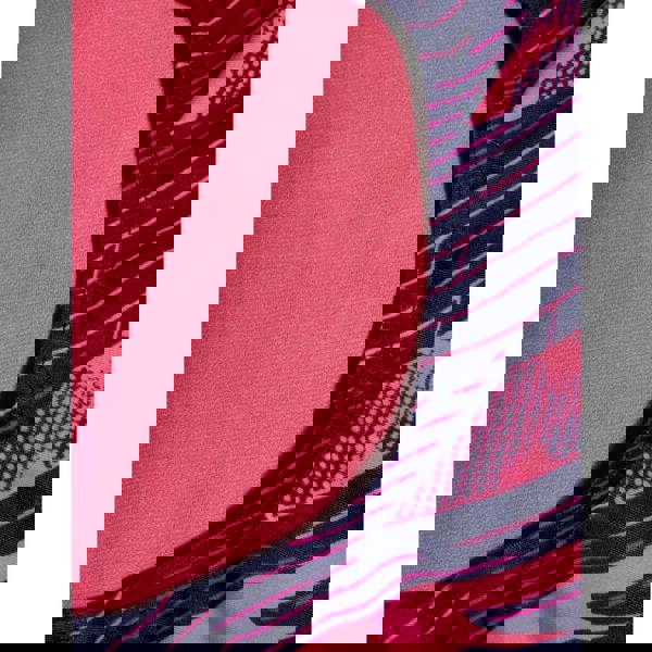 Speedo girls hyperboom allover medalist swimsuit in pink navy geometric tank