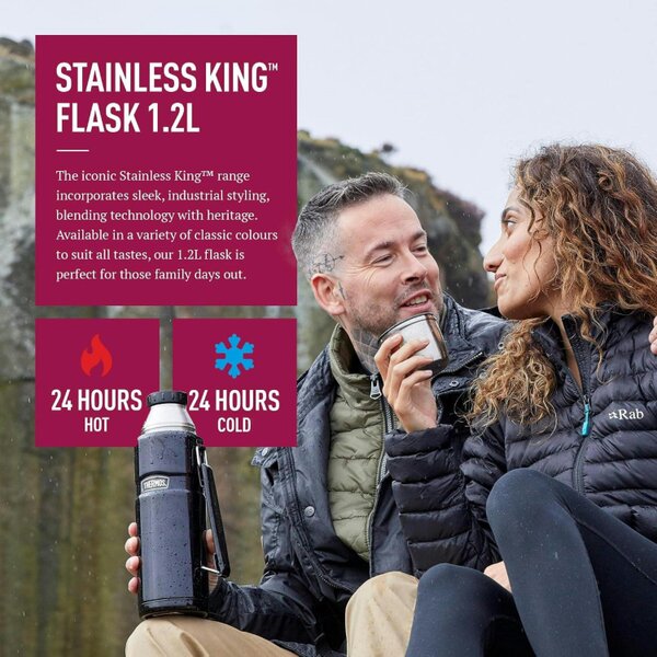 Thermos Stainless King 1.2L Insulated Flask 24h Hot 24h Cold Raspberry Pink