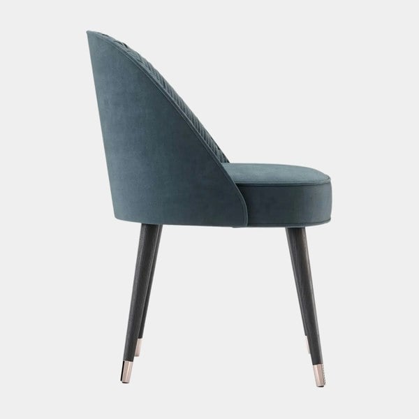 Domkapa Matilda Pleated Luxury Dining Chair with Curved Backrest