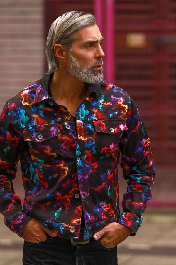 SMOKE SHACKET - Premium Men's Patterned Shirt by Claudio Lugli | Bold Design, Tailored Fit, Best Printed Shirts