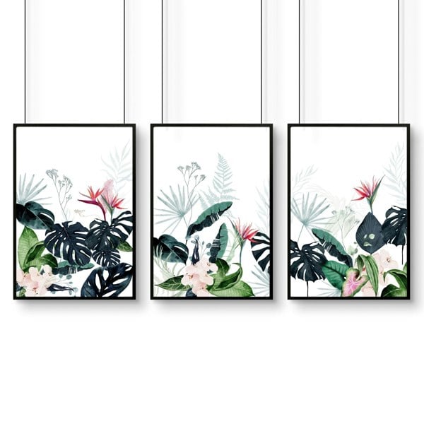 Artwork for offices | set of 3 Tropical wall art