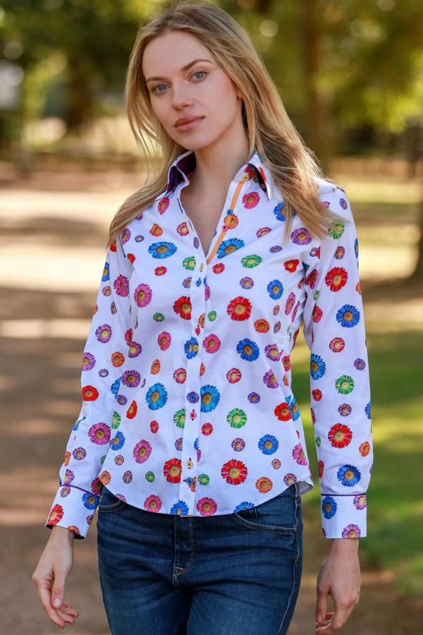 BLOOMING BLISS DAISY WOMENS PRINT SHIRT - Premium Men's Patterned Shirt by Claudio Lugli | Bold Design, Tailored Fit, Best Printed Shirts