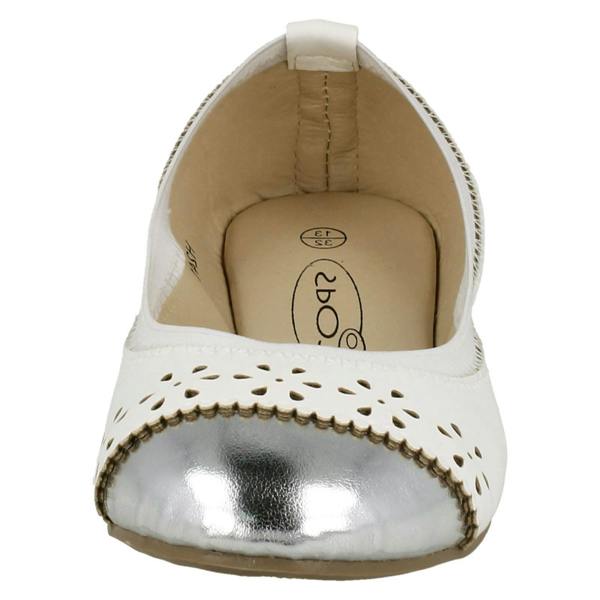 Spot On Girls Spot On Metallic Toecap Ballerina Shoes H2410