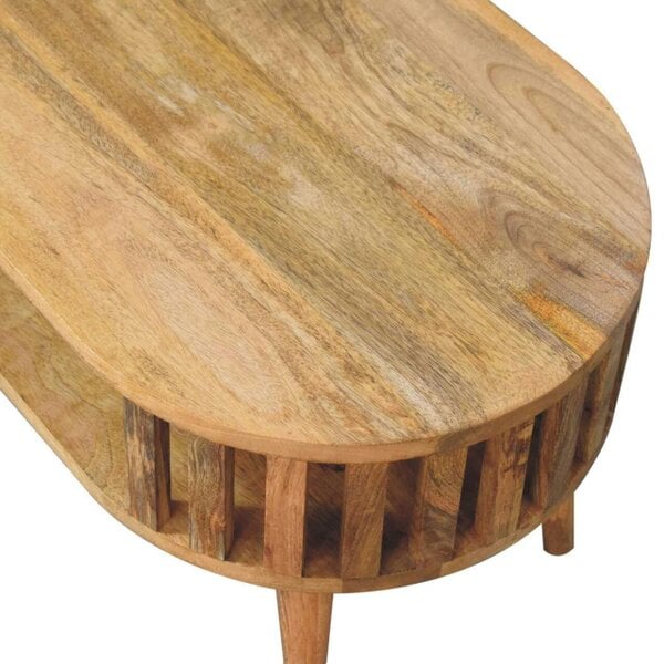 Wyld Haus Varenna Natural Mango Wood Slatted Coffee Table