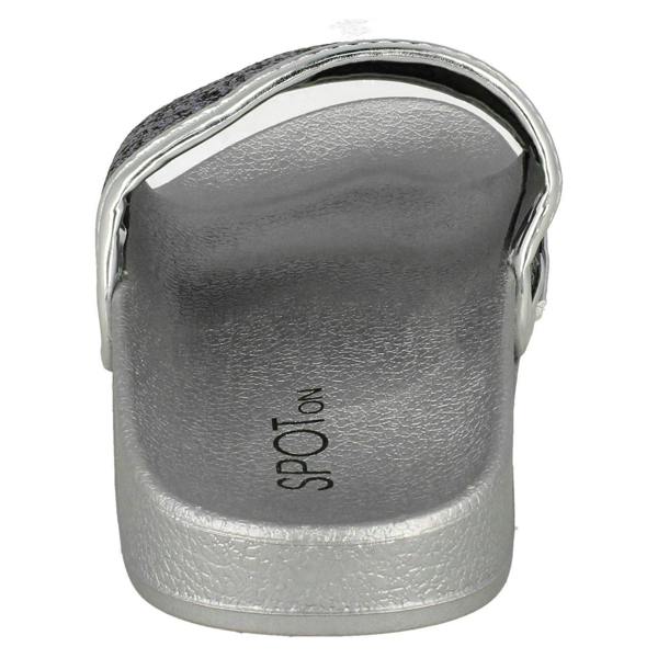 Spot On Ladies Spot On Flat Glitter Vamp Sliders