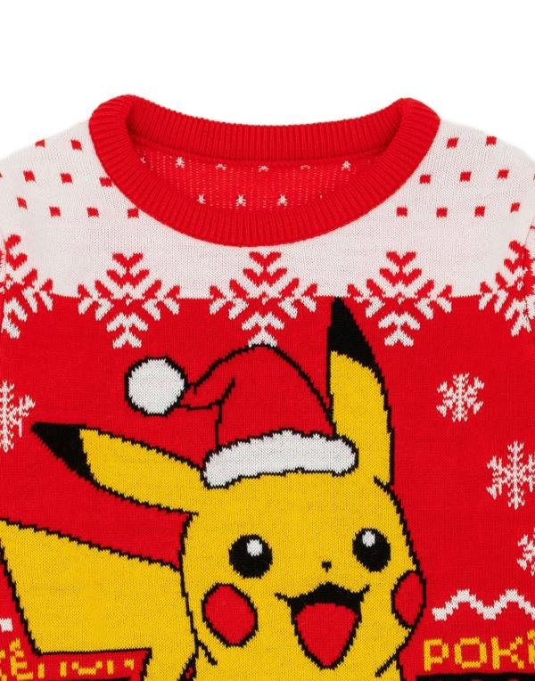 Pokemon Boys Red Pikachu Christmas Jumper