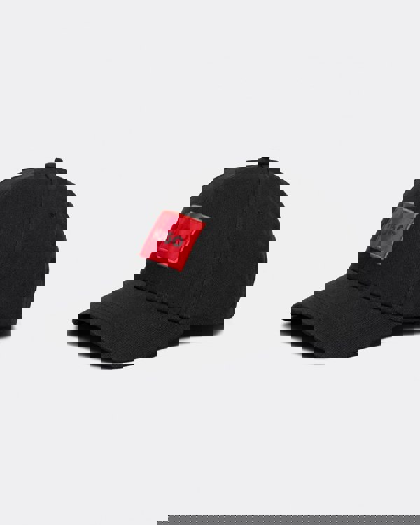 HUGO Men-X 581-RL Mens Cotton-Twill Cap With Red Logo Label - Black 001