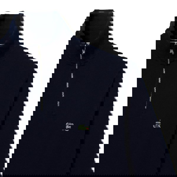 Lacoste Zip-Up High Neck Interlock Sweatshirt Navy Blue