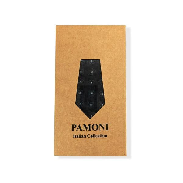 Black Geometric Tie & Pocket Square Set