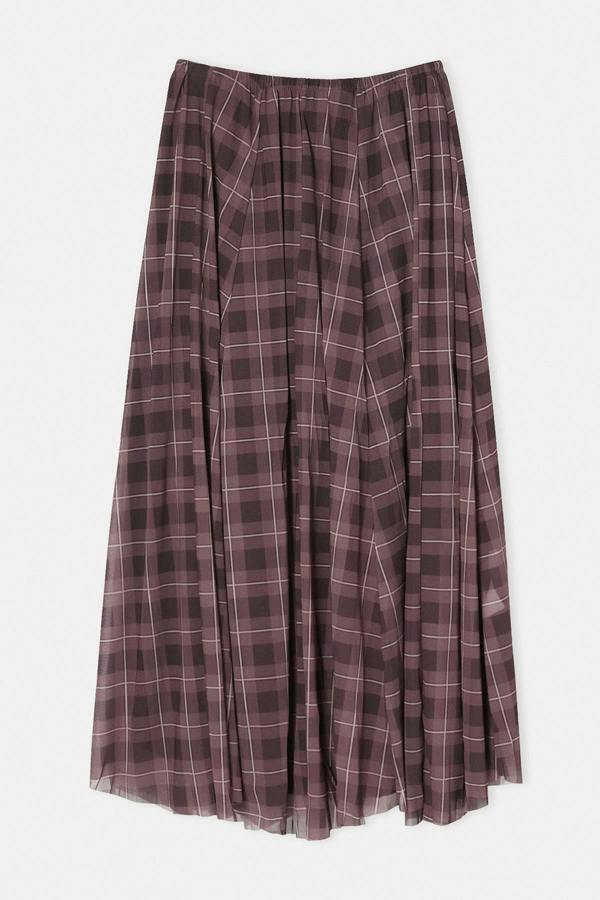 High Waist Lined Tulle Maxi Skirt