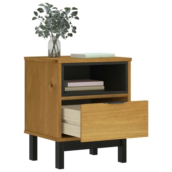 Berkfield Bedside Cabinet "FLAM" 40x35x50 cm Solid Wood Pine