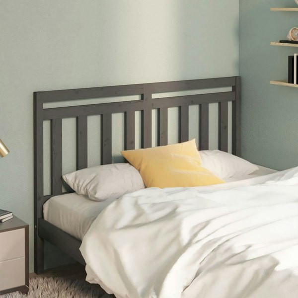 Berkfield Bed Headboard Grey 126x4x100 cm Solid Wood Pine