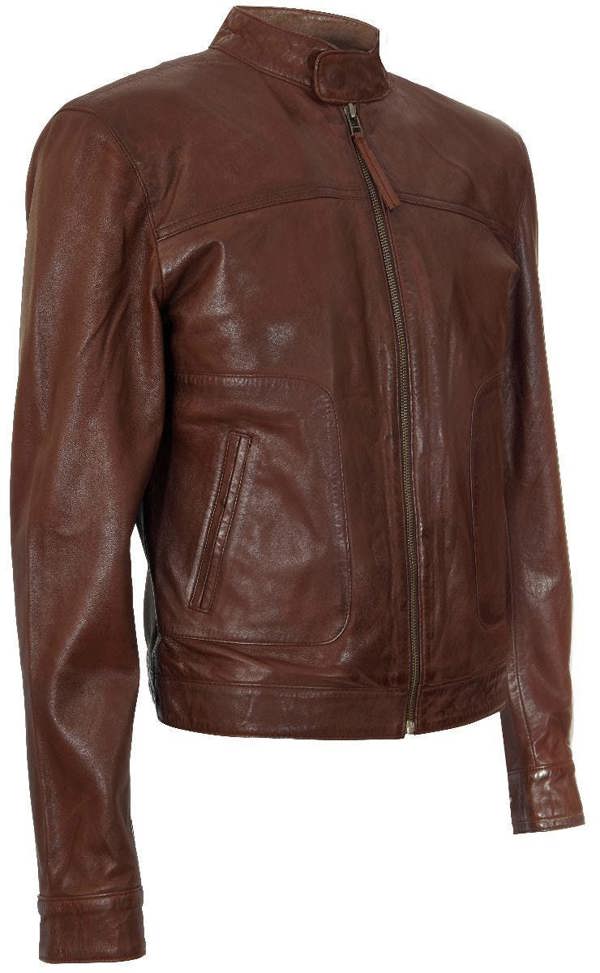 Infinity Leather Men’s Classic Fitted Leather Biker Jacket-Austin
