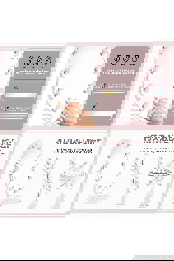 Living and Home 3 Lighting Modes & Touch Screen Control Tabletop Mirror