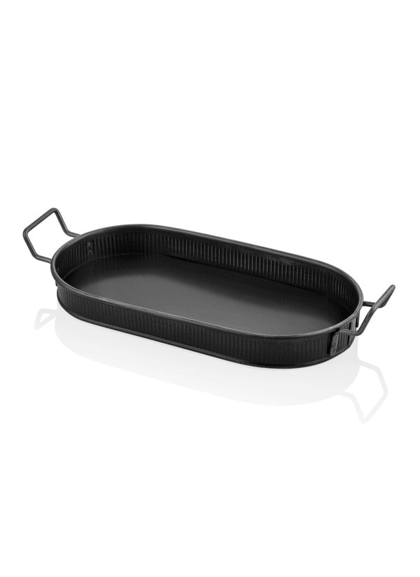 Rozi Black Oval Serving Tray