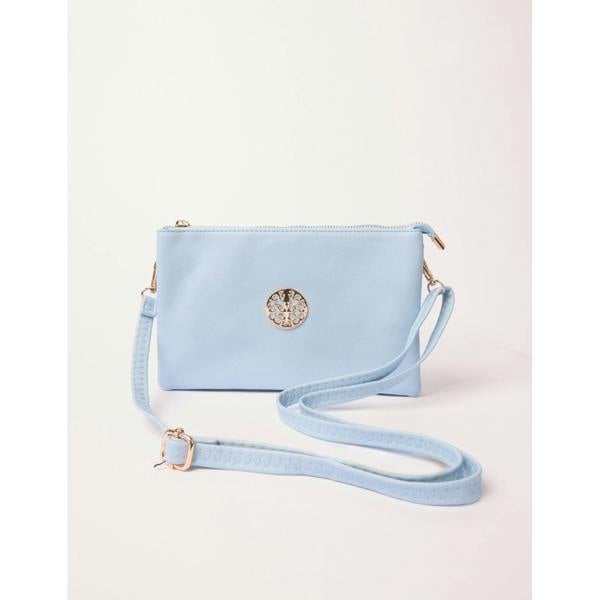Blue Vanilla Clutch With Detachable Strap