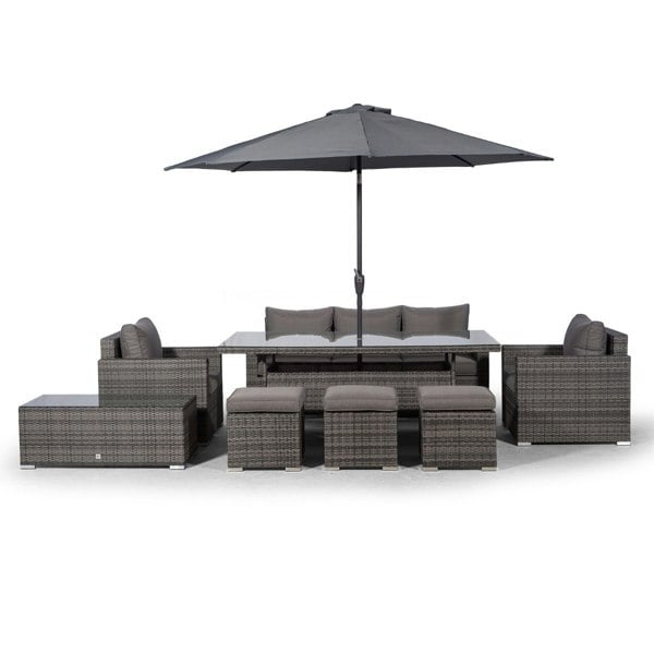 Giardino Sydney 8 Seater Conversation Dining Set With Coffee Table & 3 Stools