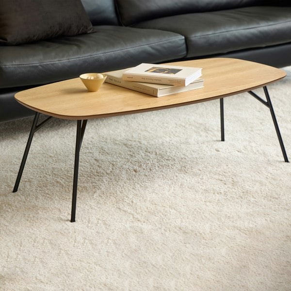 Furniture To Go Caracas Rectangular Coffee Table in Oak and Matt Black