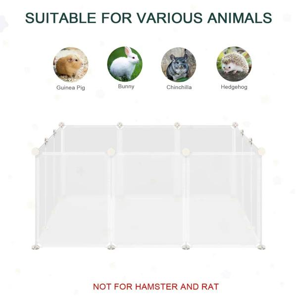 White plastic pet playpen enclosure for small animals, open panel fence