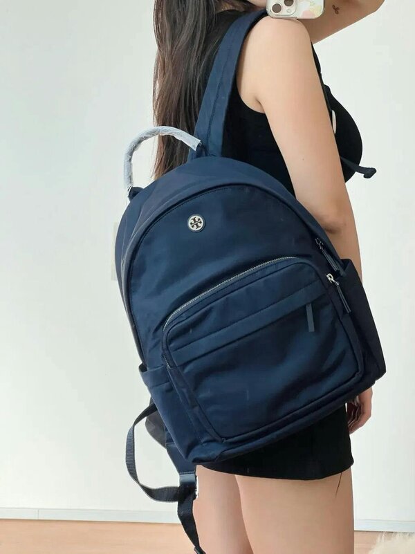 Tory Burch Nylon Backpack Navy Blue