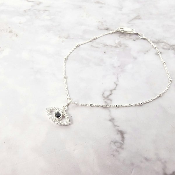 Evil Eye Healing Charm Silver Protection Bracelet