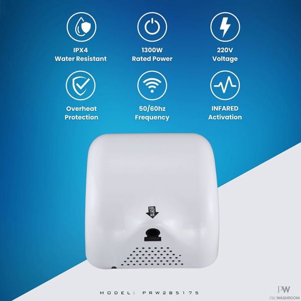 ProWashroom Pro Washroom Bathroom Hand Dryer 1300w ABS
